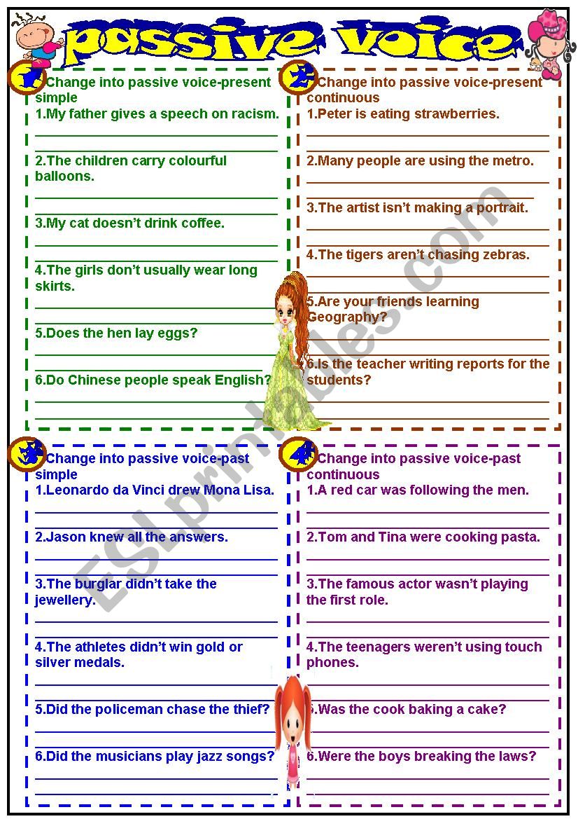 passive voice worksheet