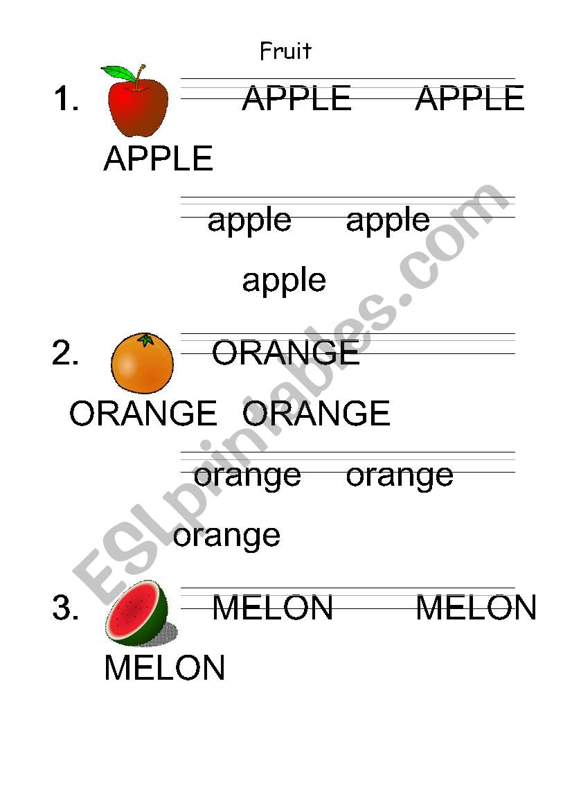 Fruit worksheet