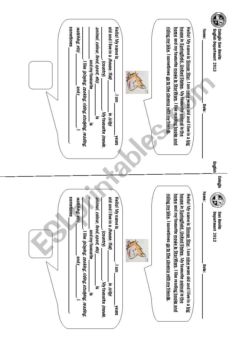 PERSONAL INFORMATION worksheet