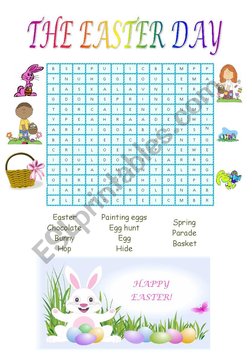 Easter Wordsearch worksheet