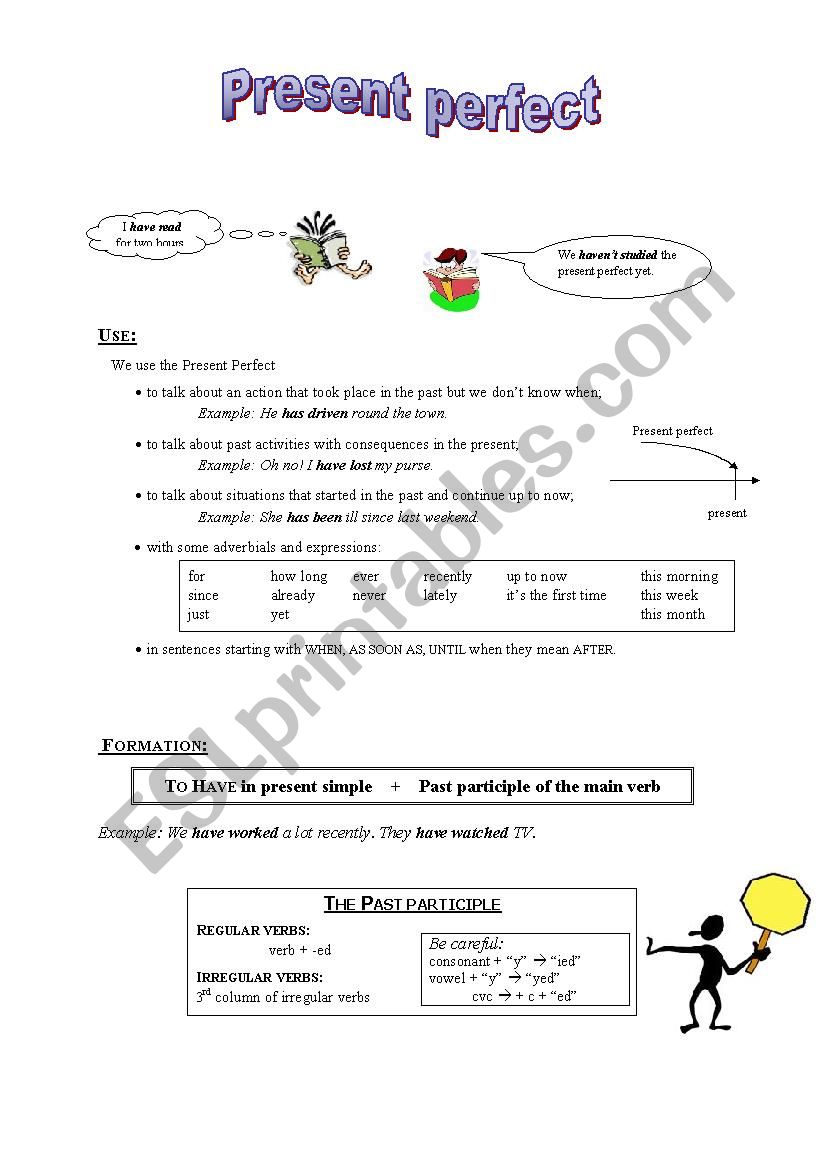 Present perfect: presentation worksheet