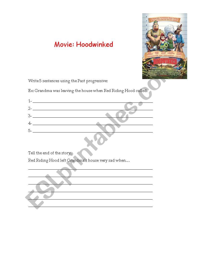 Hoodwinked - past continuous worksheet