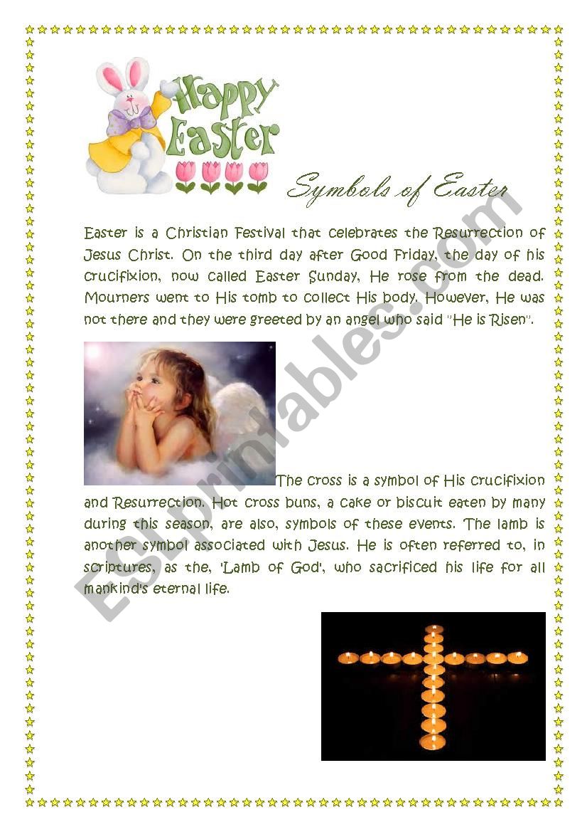 History of Easter Symbols worksheet