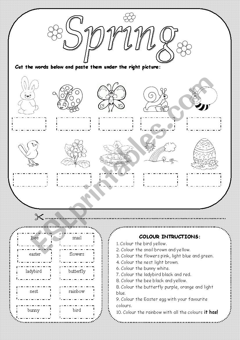 Cut and paste activity - Spring