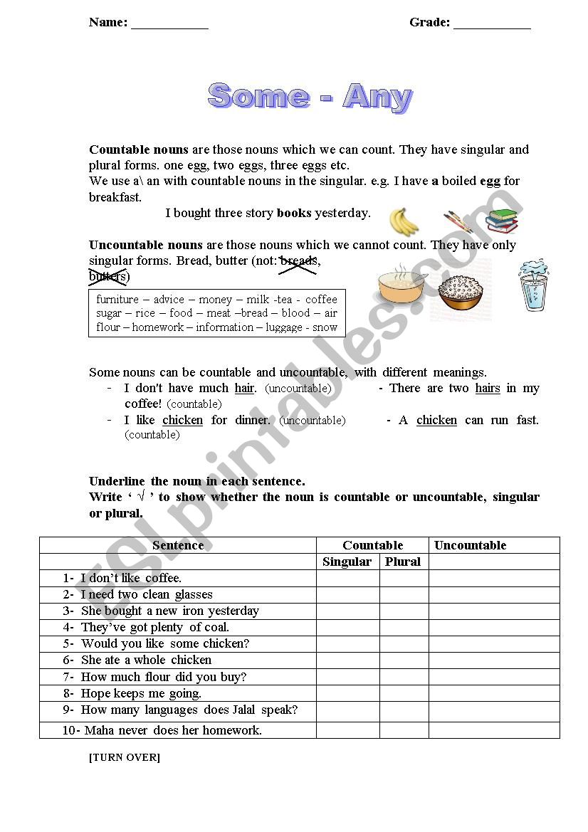 Some & Any worksheet