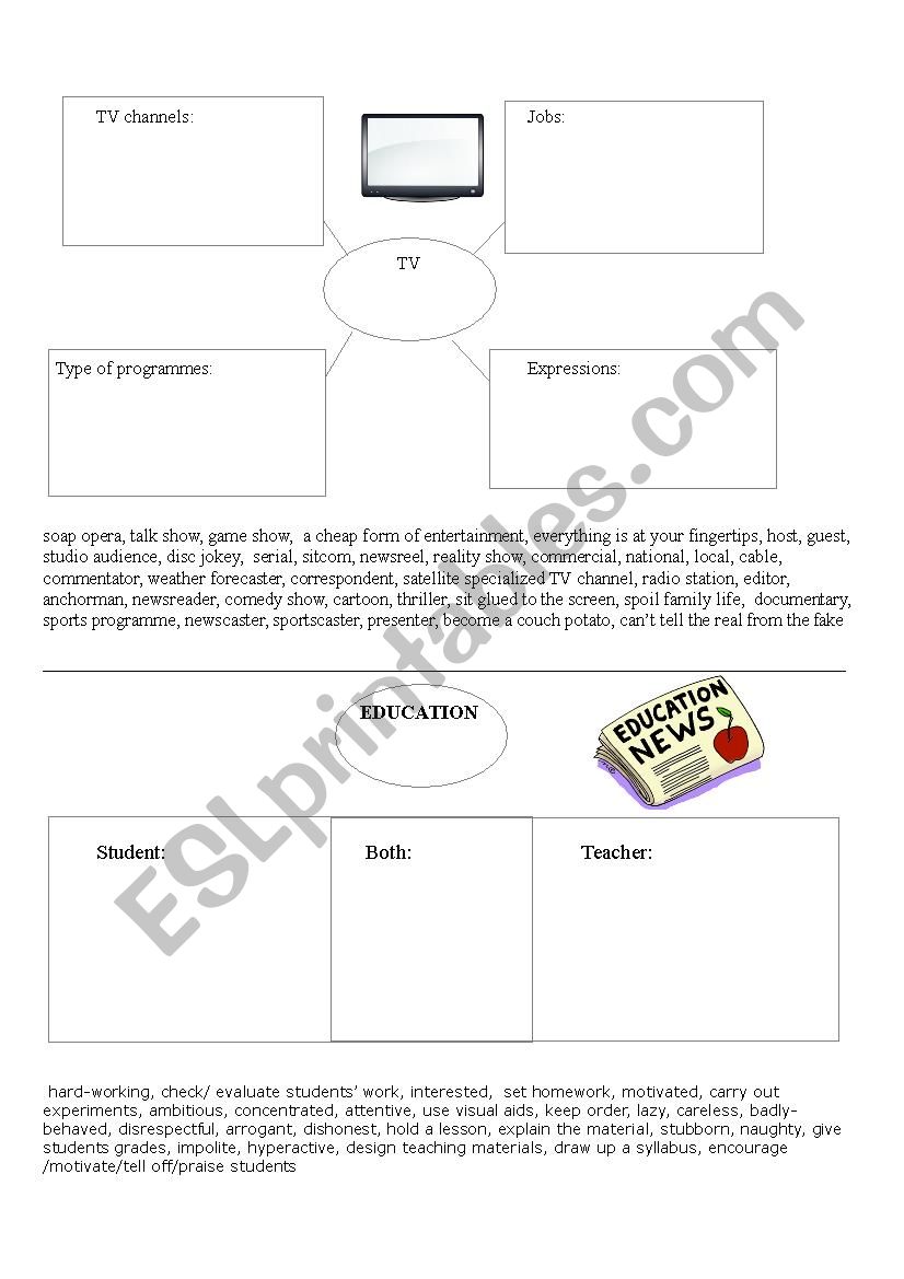 TV and EDUCATION  worksheet