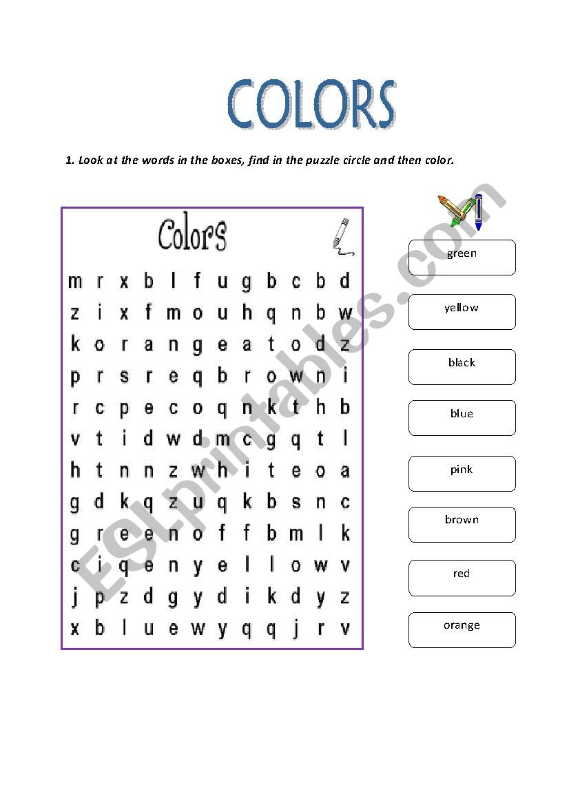 Colors worksheet