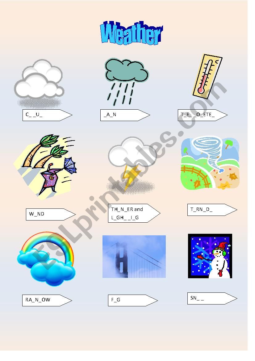 Weather worksheet