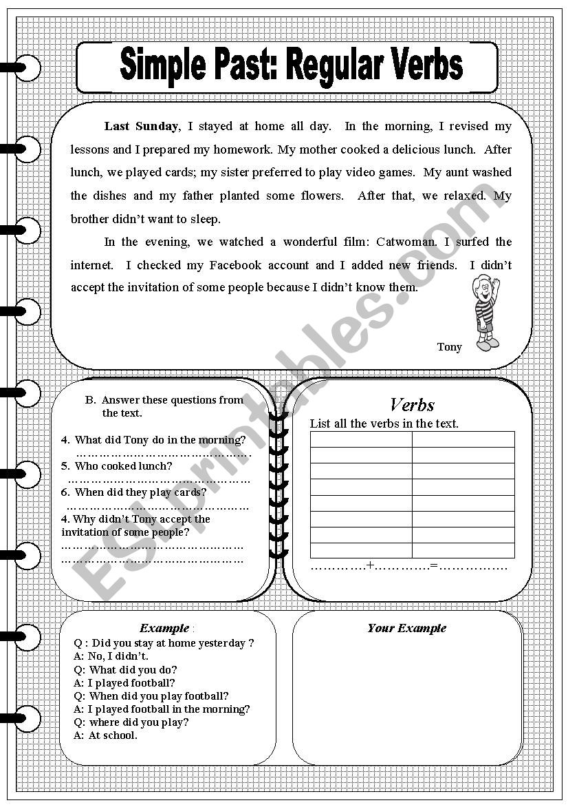 Simple Past: Regular Verbs  worksheet