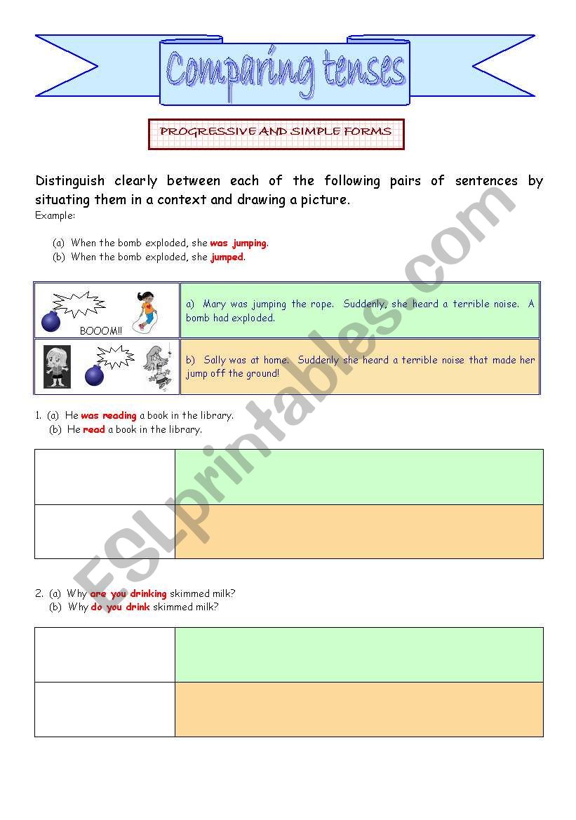 Comparing Tenses worksheet