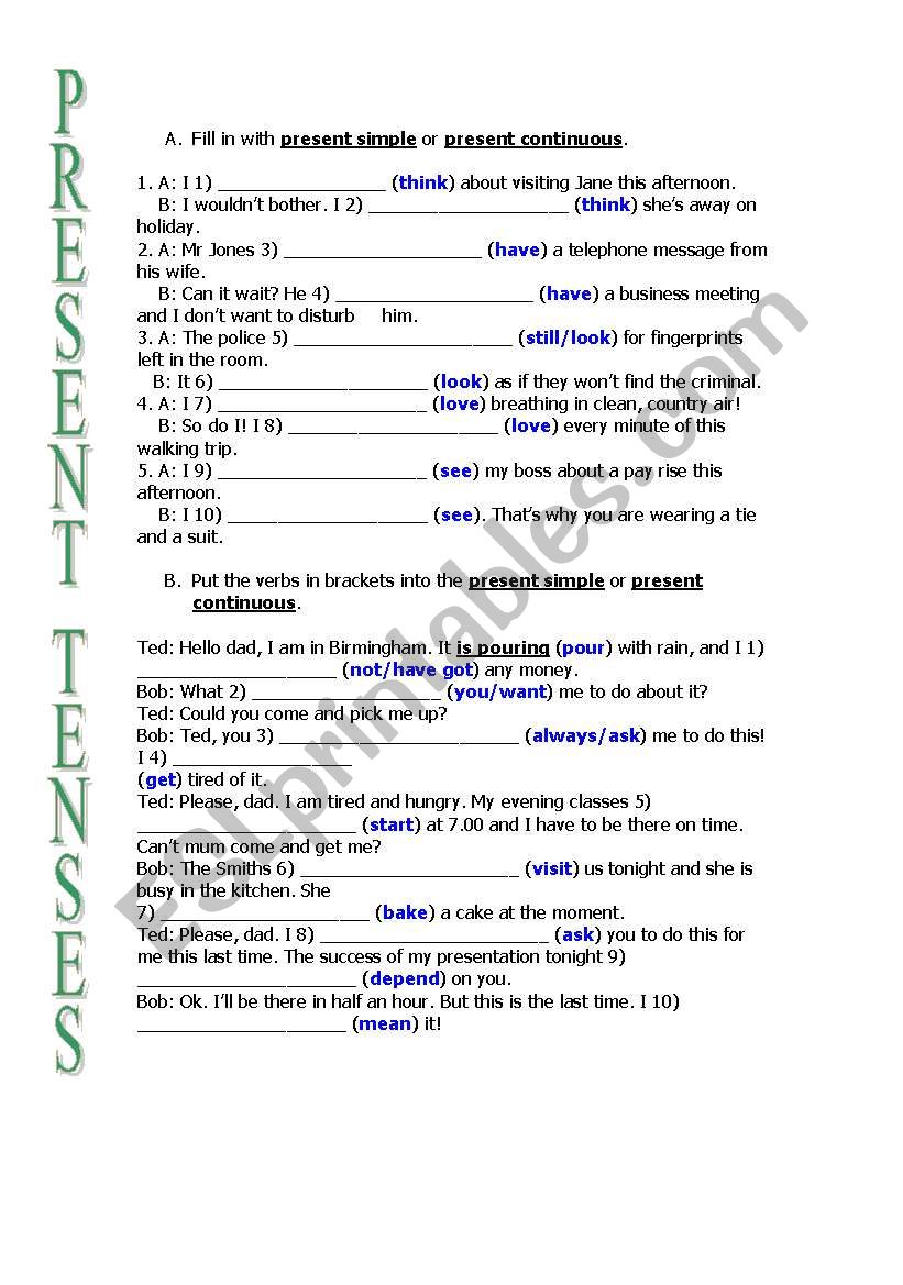 GRAMMAR TEST worksheet