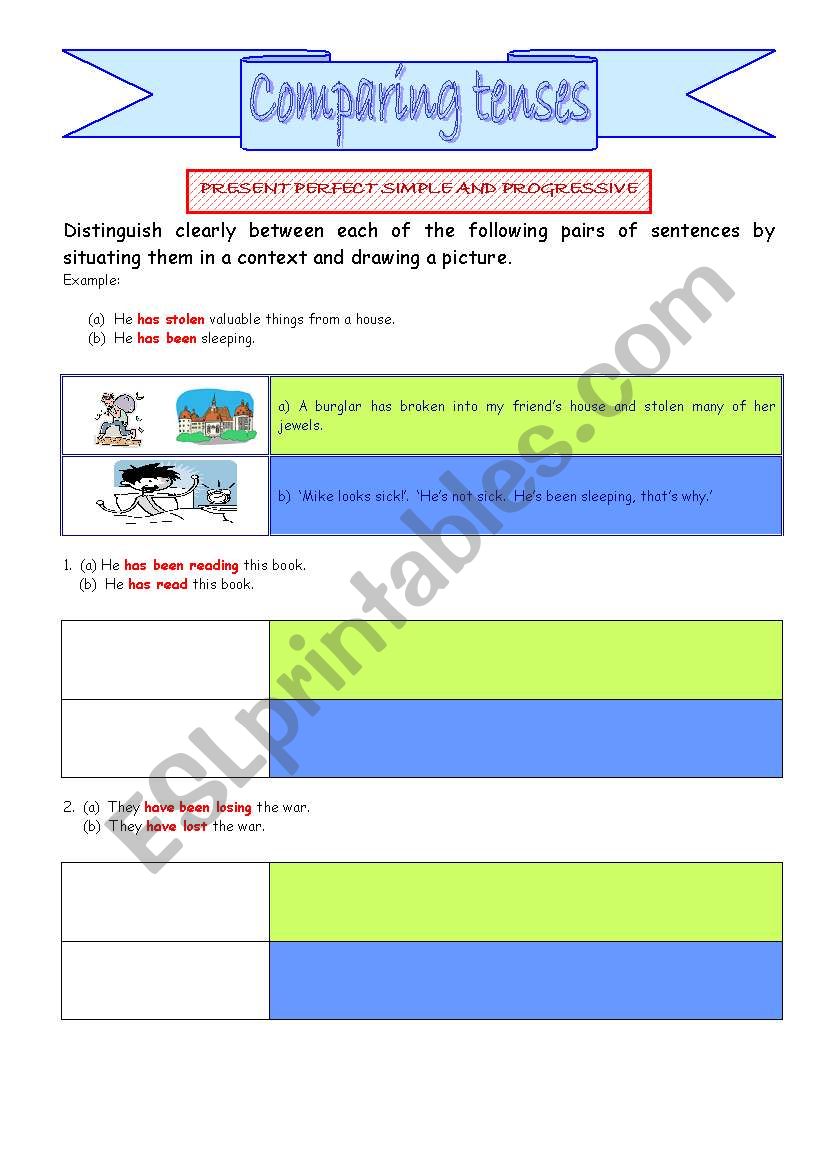 Comparing Tenses III worksheet