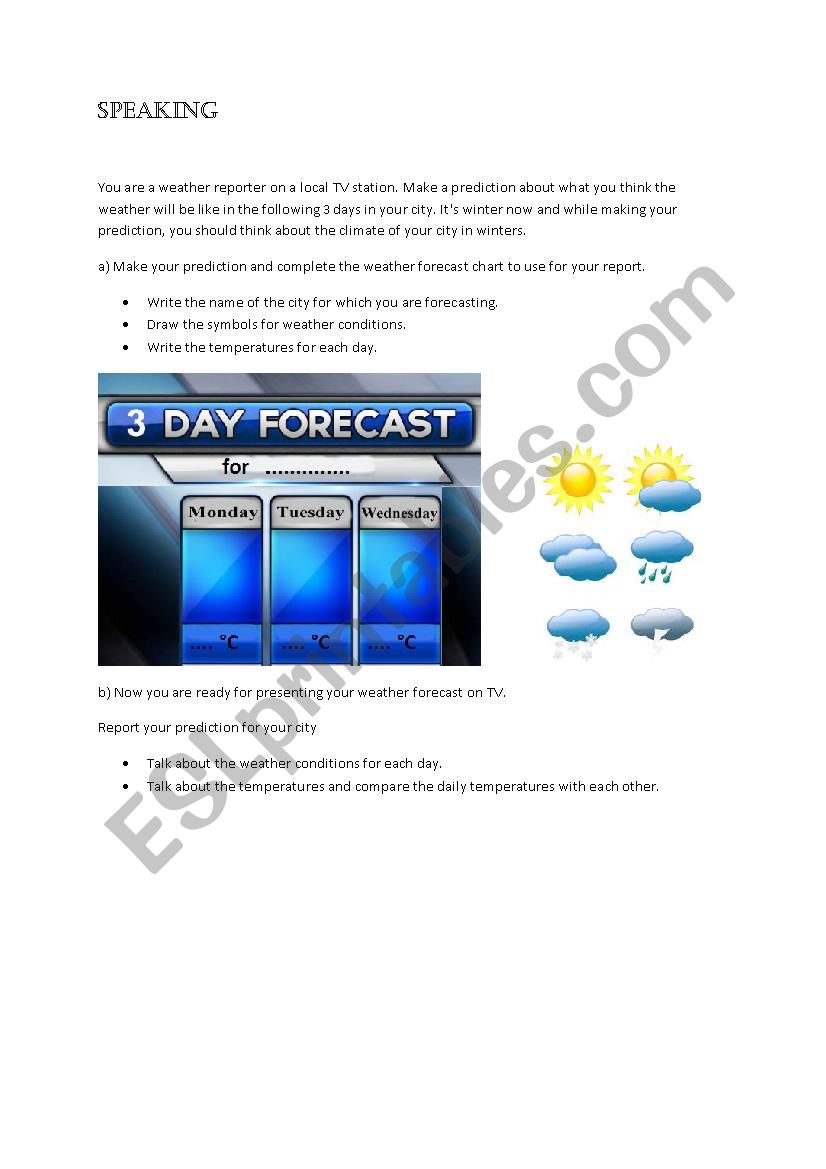 Weather/Climate - Speaking Activity