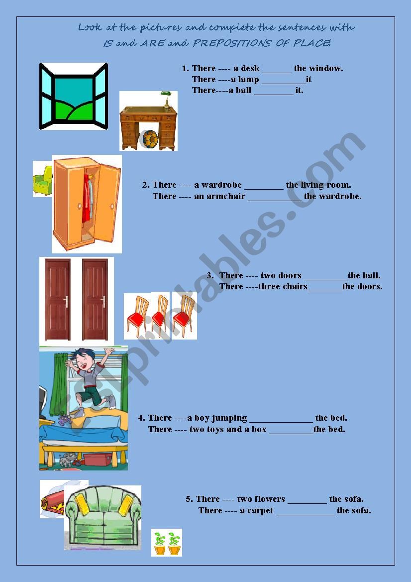 Prepositions of Place - There is and There are