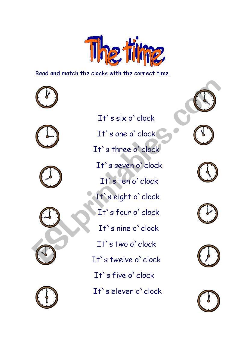 the time worksheet