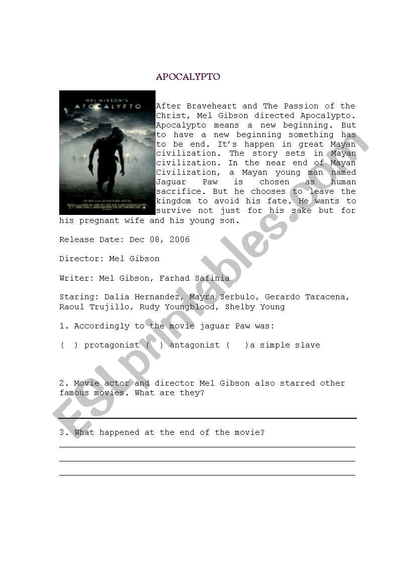 apocalypto movie review essay