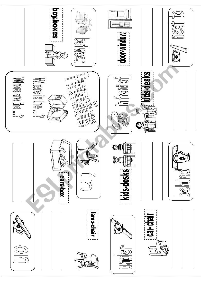 Preposition Mininbook worksheet