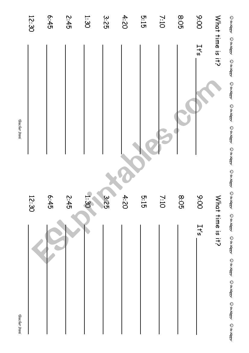 What time is it? worksheet