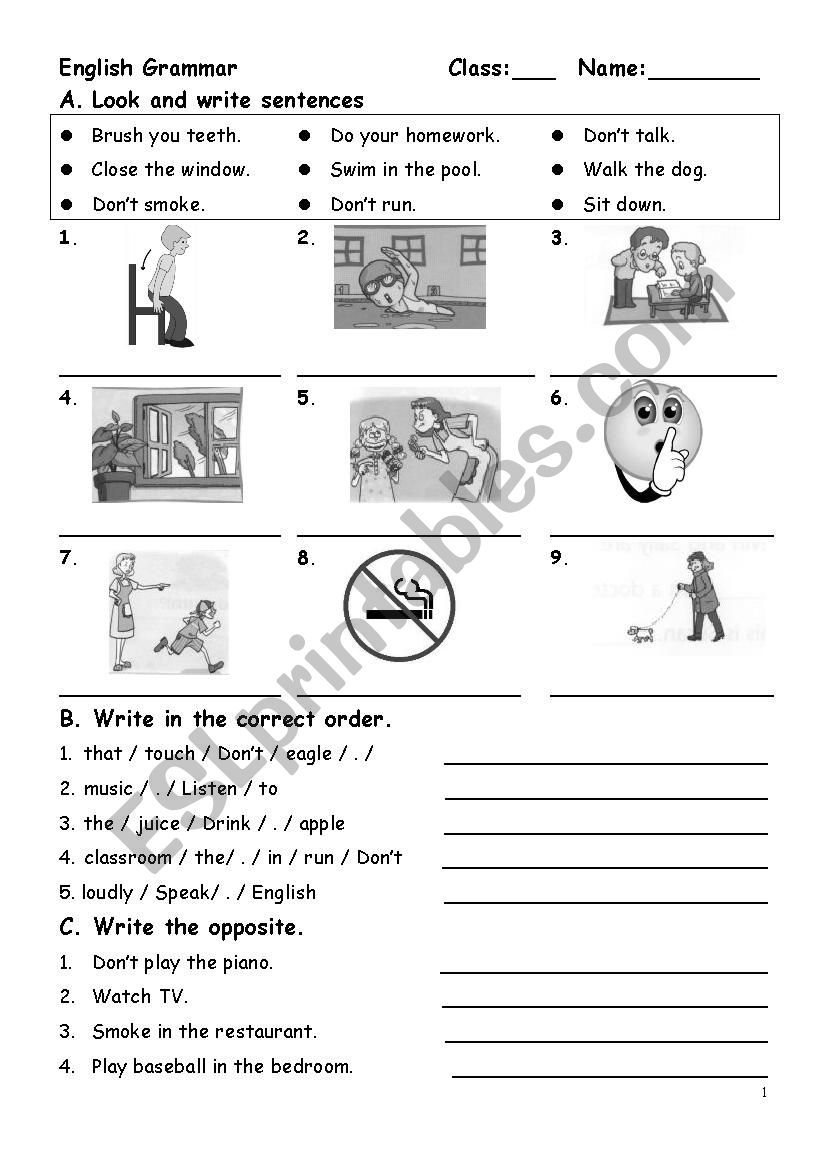 Imperative Sentences Worksheet Pdf