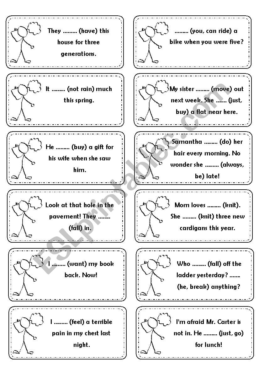 Tenses Cards - Grammar can be fun!