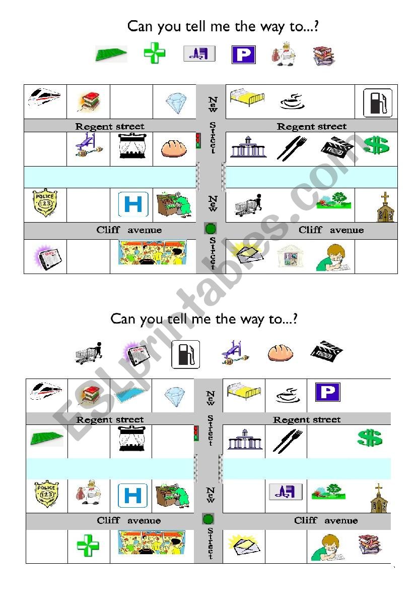 Asking for directions worksheet