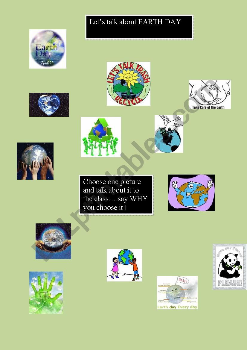 Earth Day activity worksheet