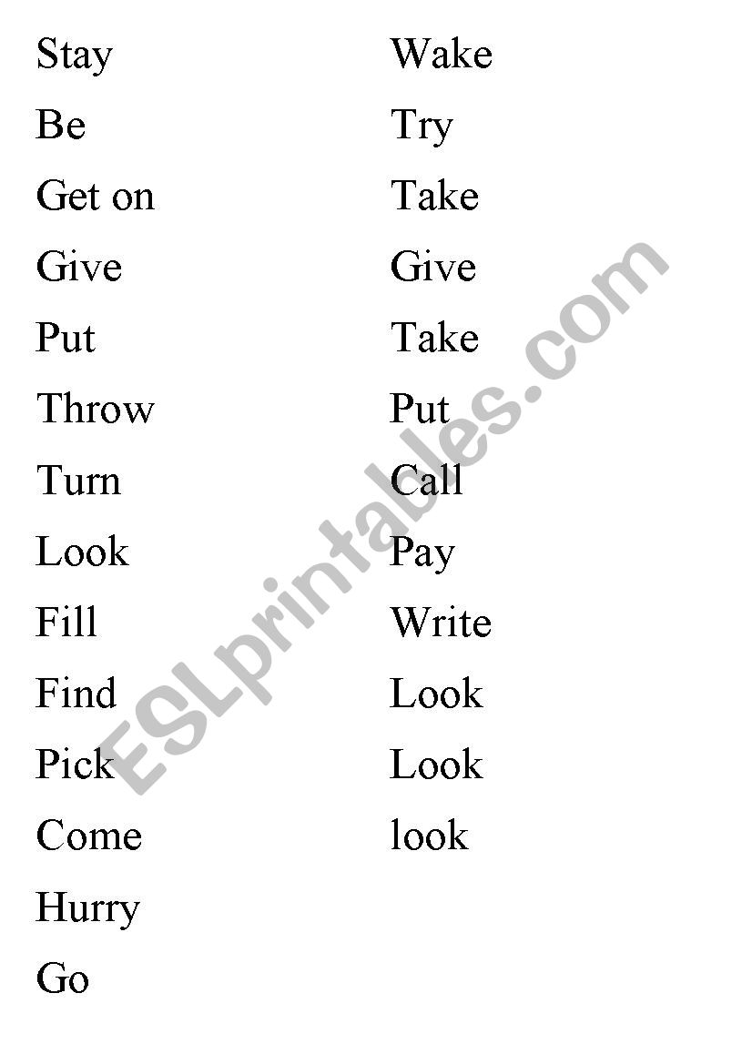 phrasal verbs worksheet