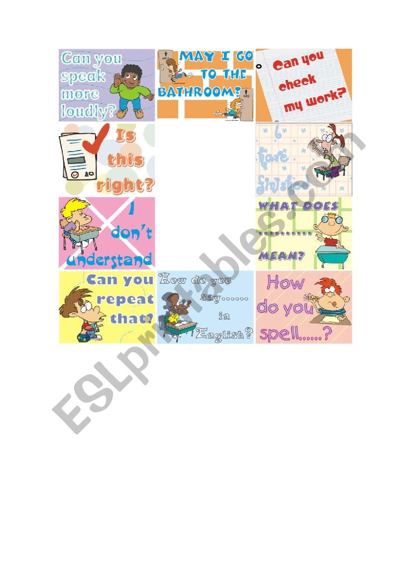 Classroom Language worksheet