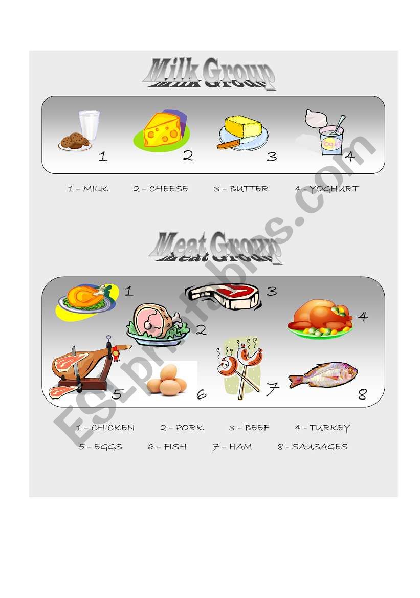 Food Pyramid - vocabulary 1 worksheet