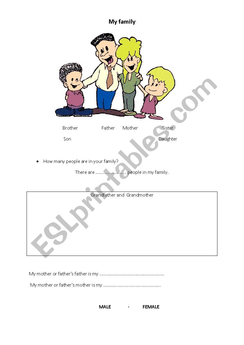My family worksheet