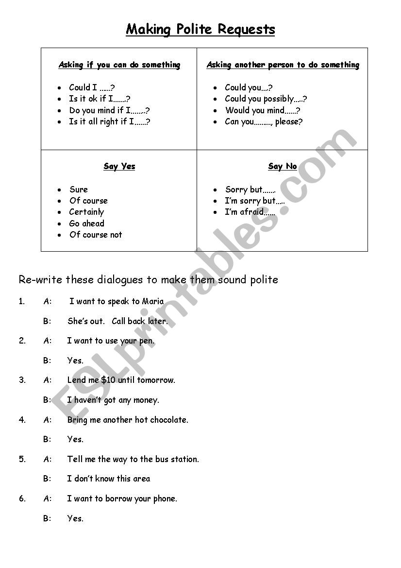making-polite-requests-esl-worksheet-by-ninjakitten007