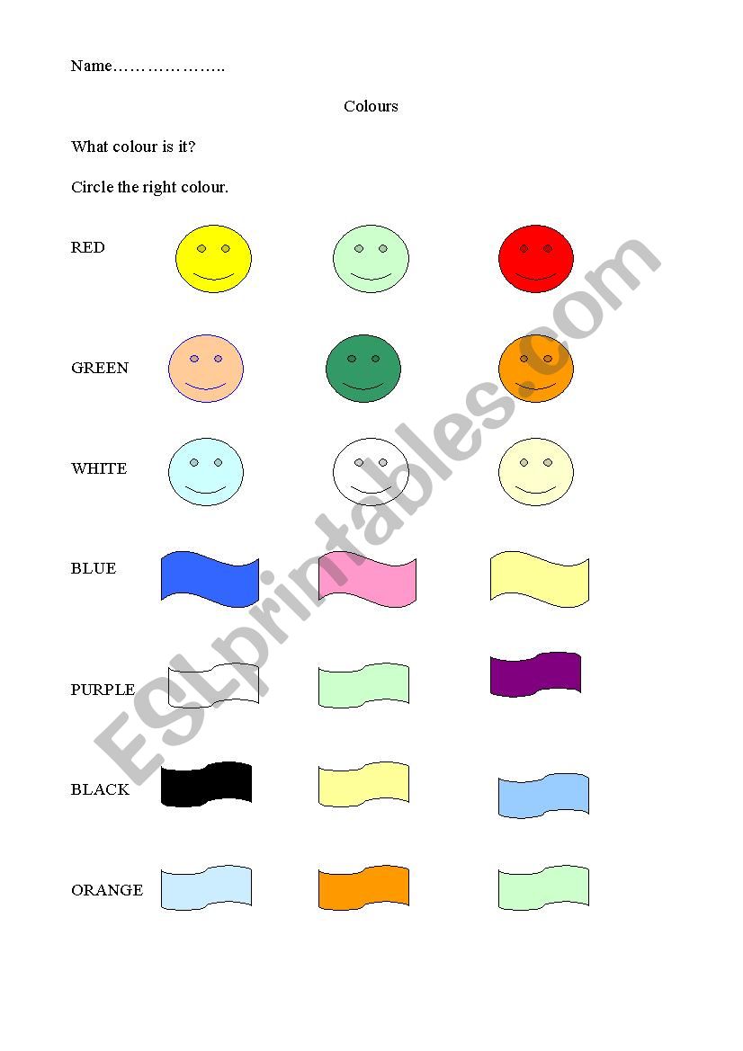 What colour is it? worksheet