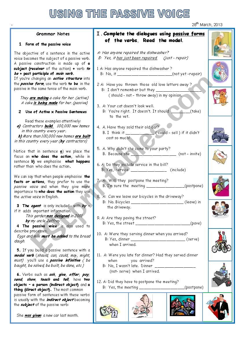 Using the Passive Form worksheet