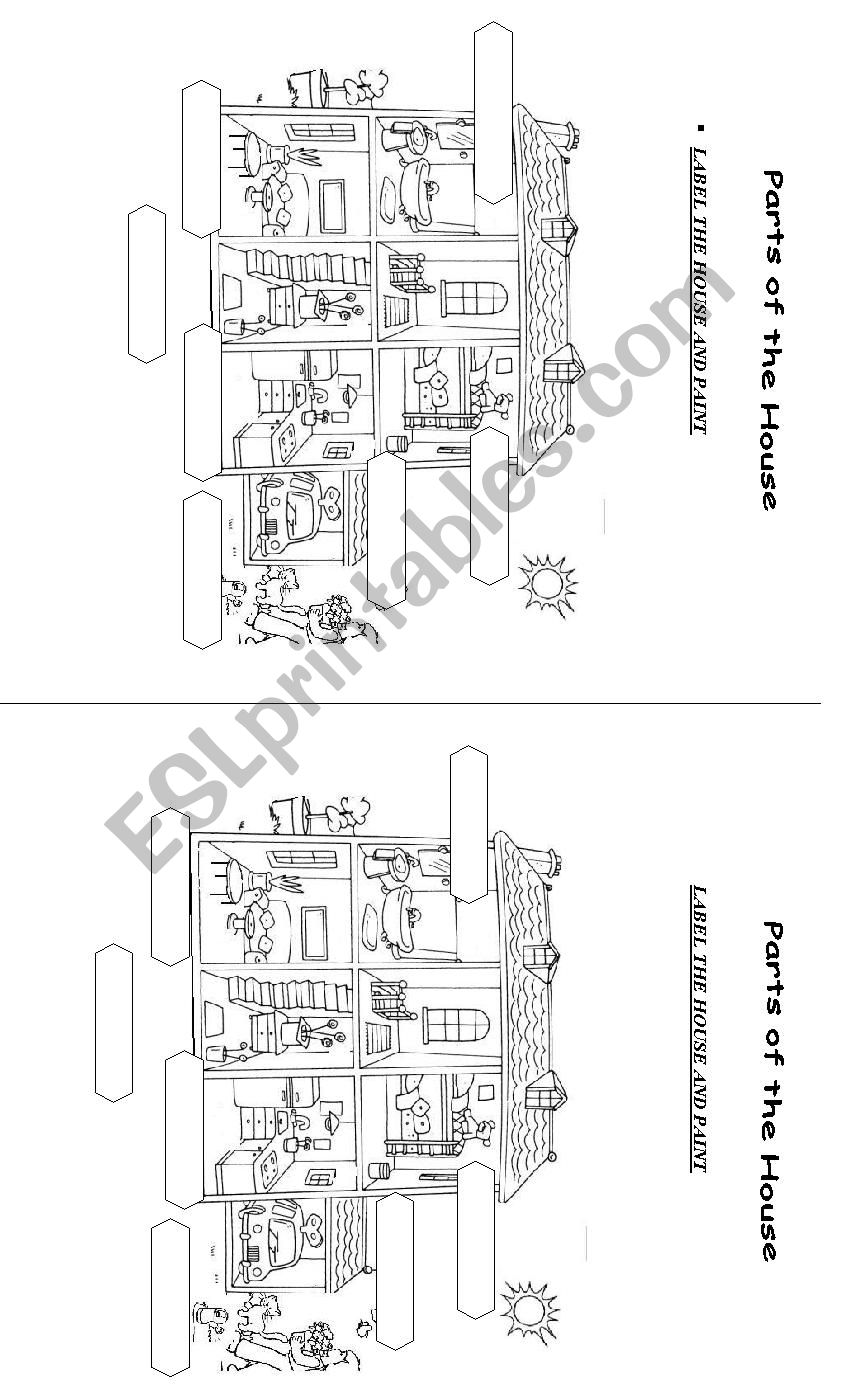 Parts of the house worksheet