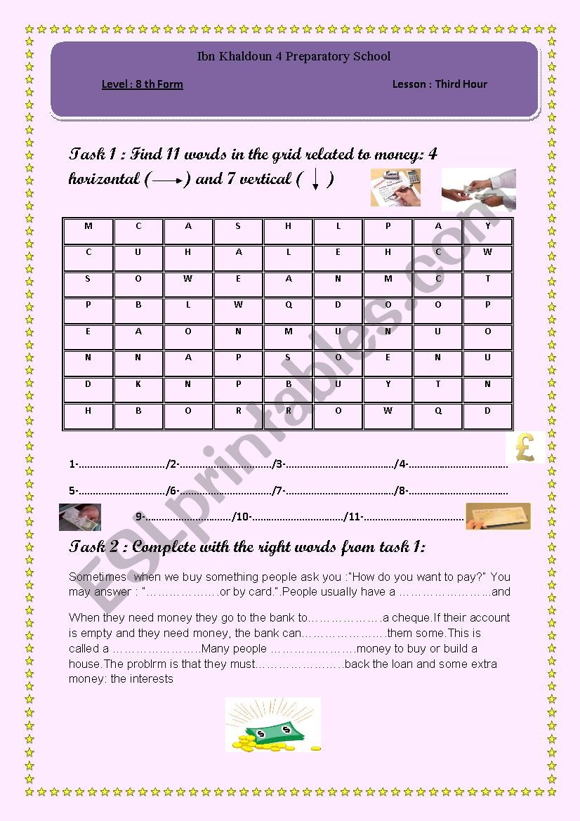 third hour lesson  worksheet