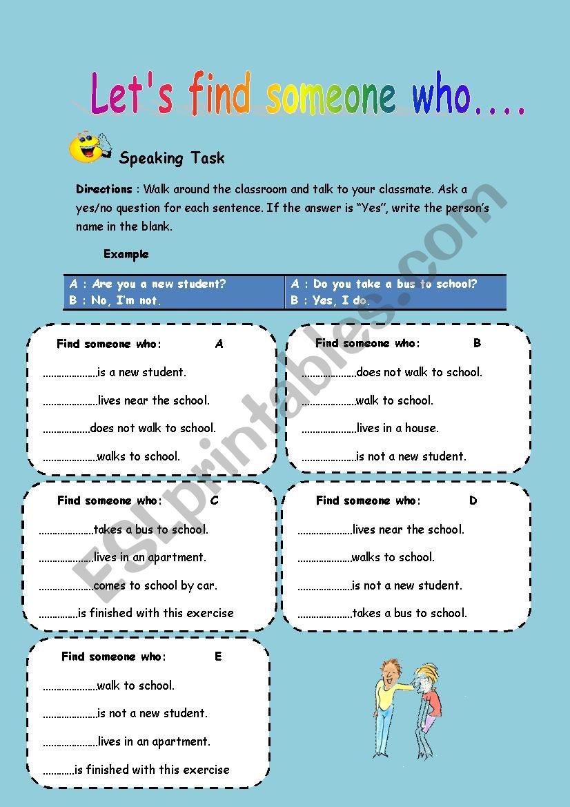 speaking task for ice breaking