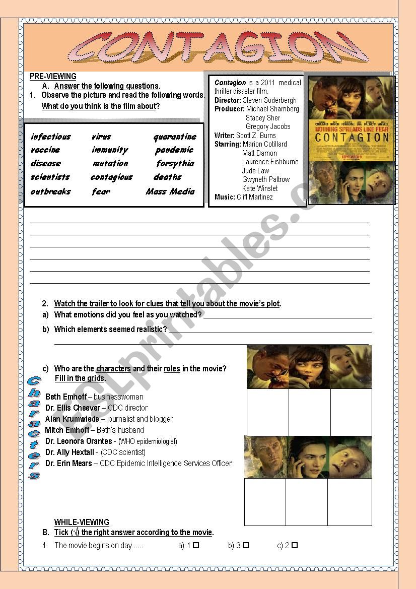 Film: Contagion worksheet