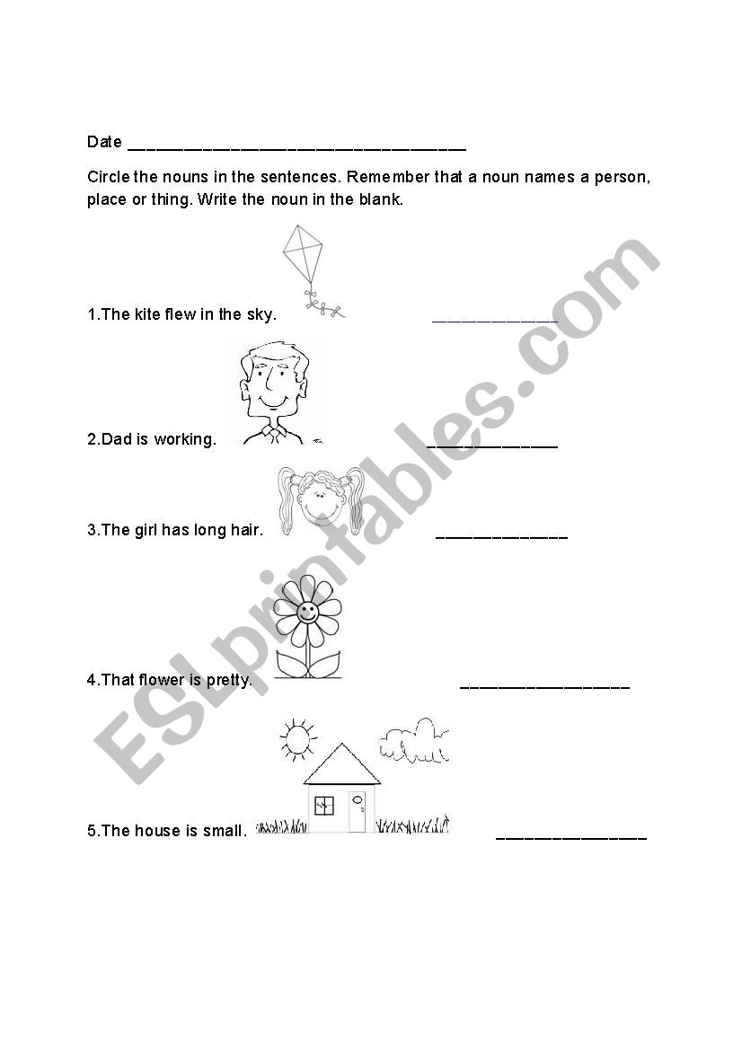 Nouns Worksheet worksheet