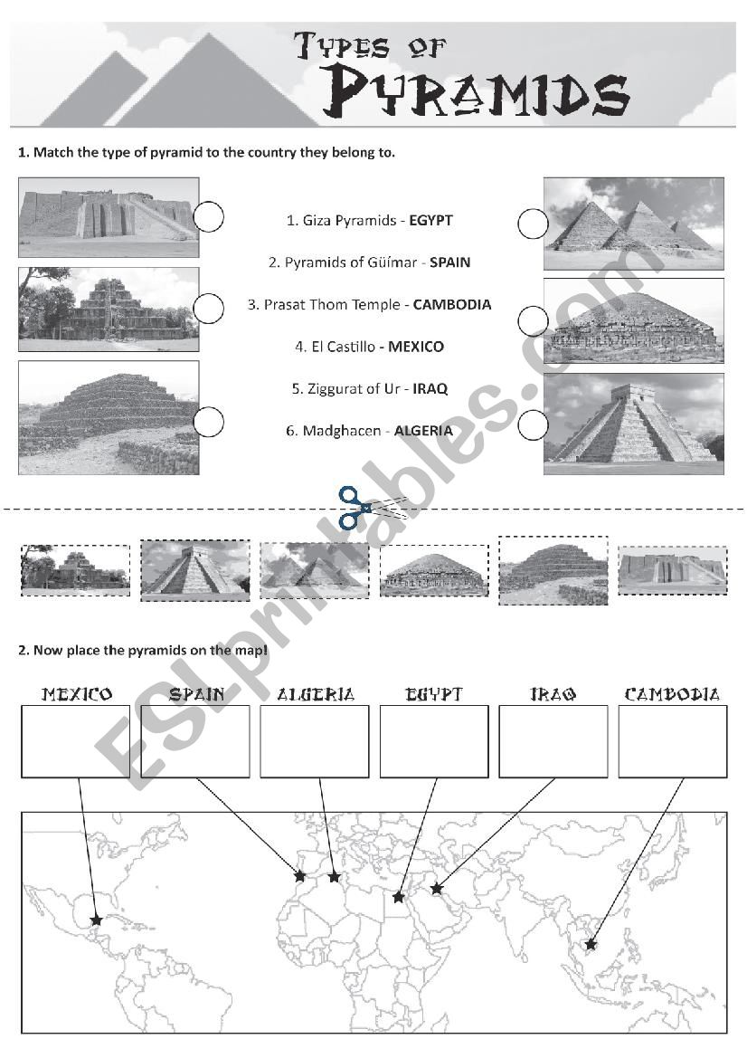 Types of Pyramids worksheet