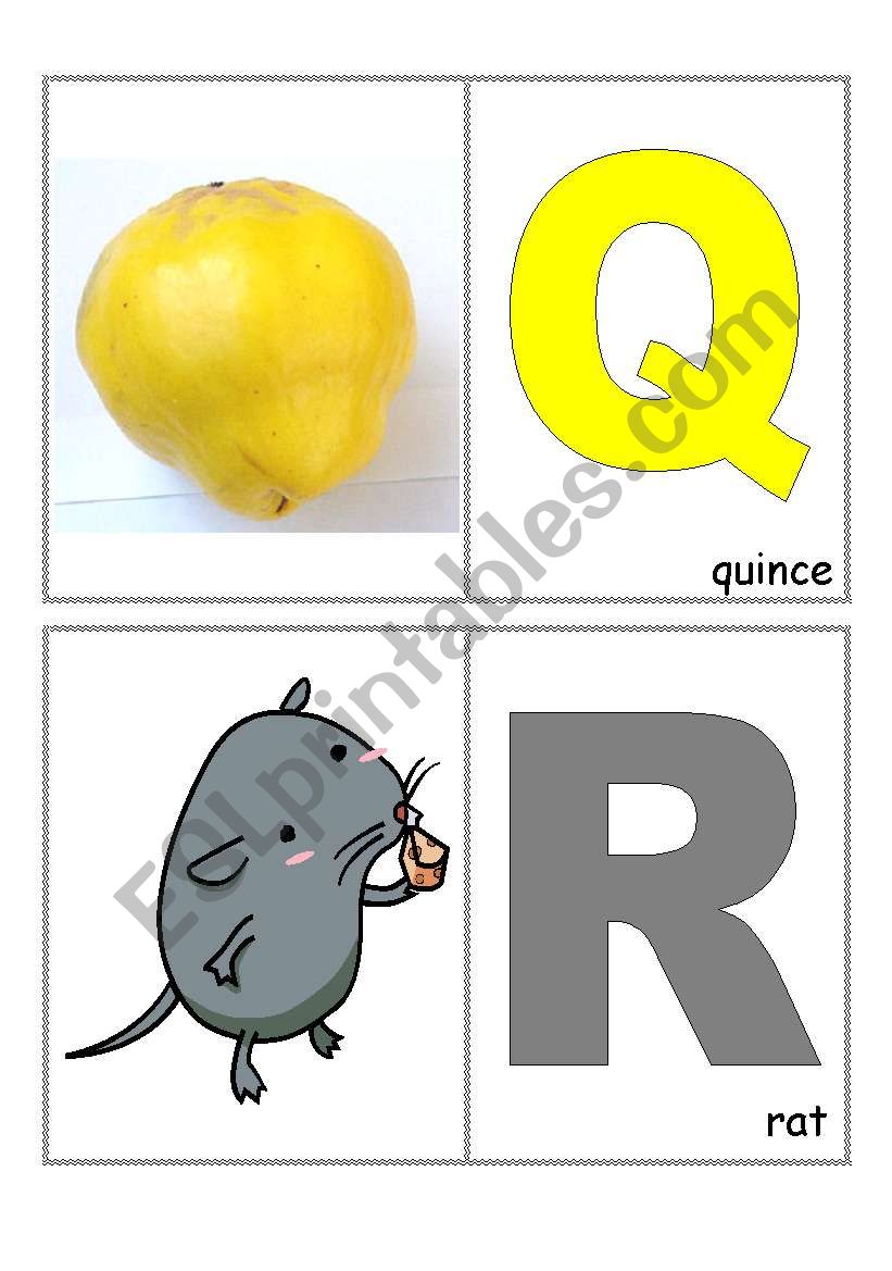 Alphabet  Q-T worksheet