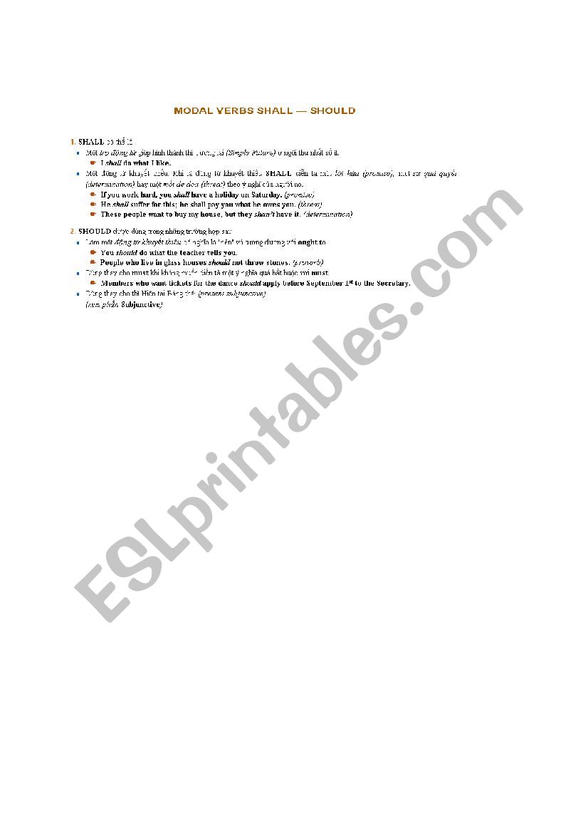 Shall_Should worksheet