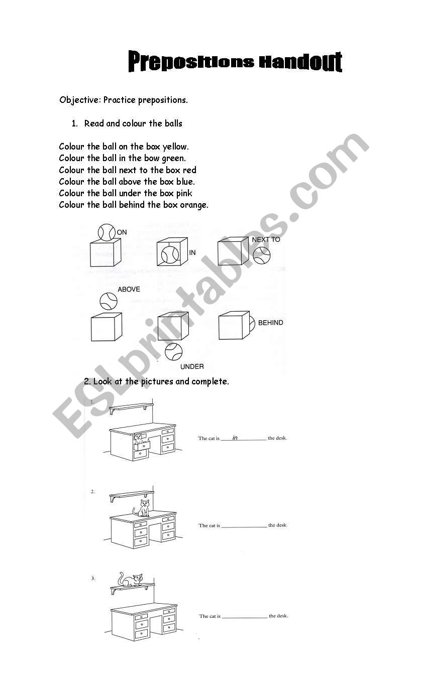 prepositions worksheet