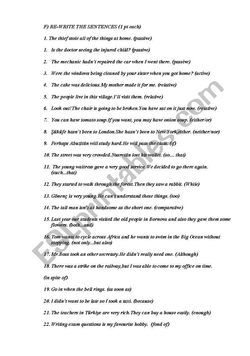 verb tenses worksheet