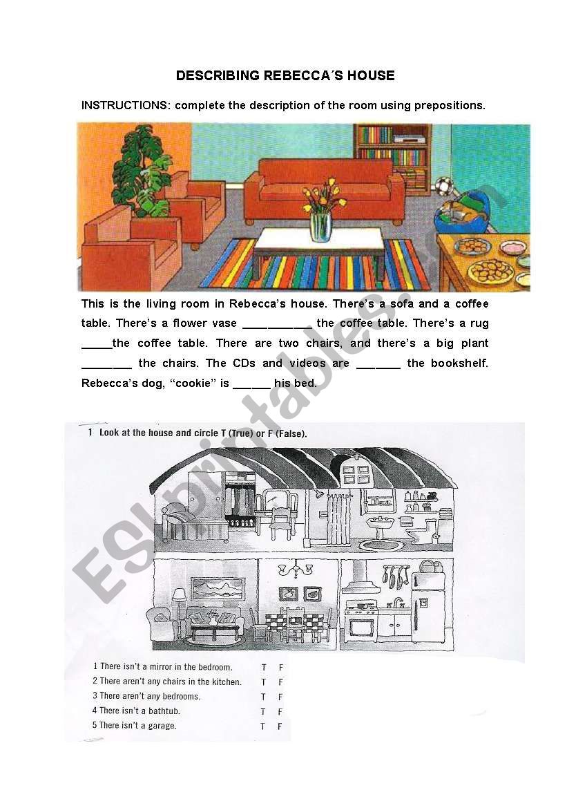 DESCRIBING REBECCAS HOUSE worksheet
