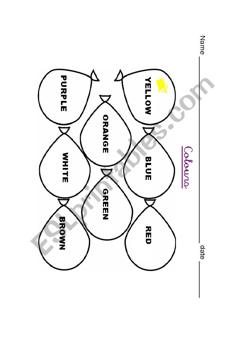 Colours worksheet