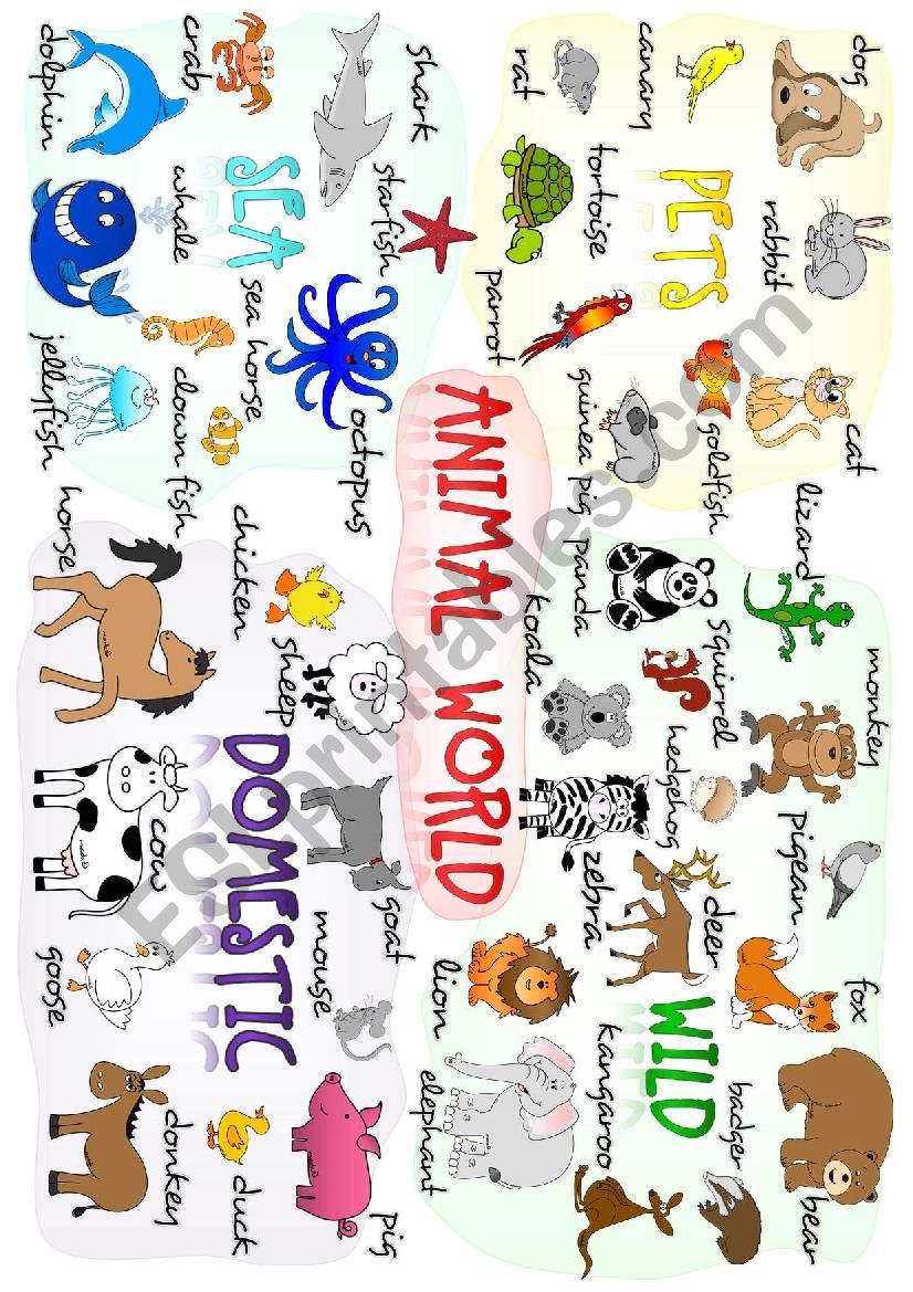 Animals - poster worksheet