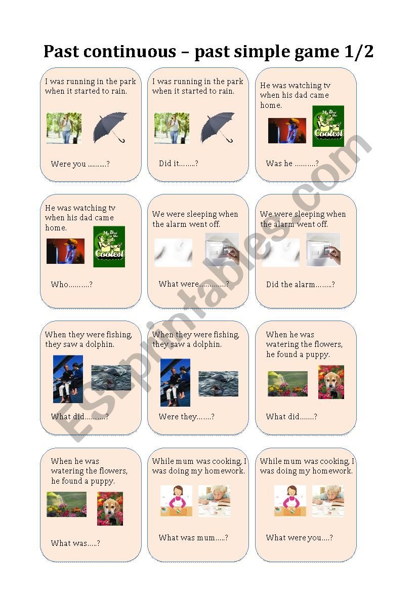 PAST SIMPLE PAST CONTINUOUS worksheet
