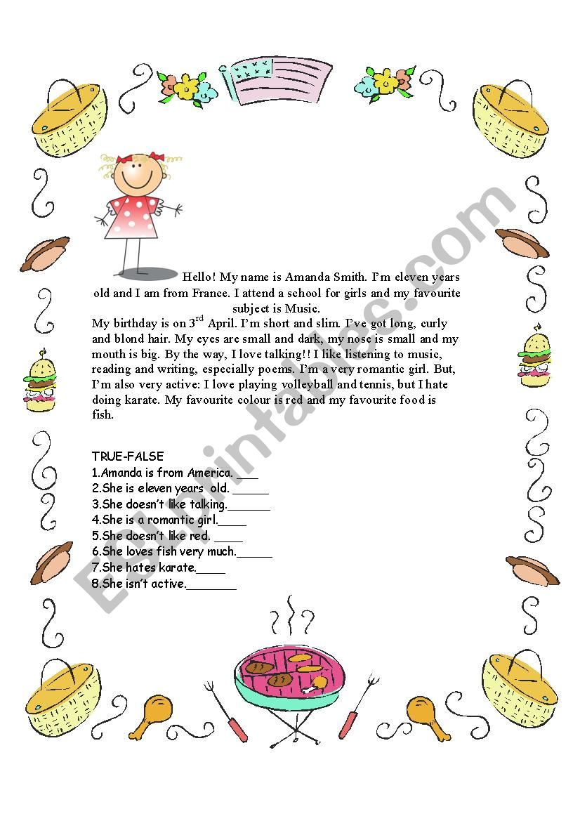 reading activity worksheet