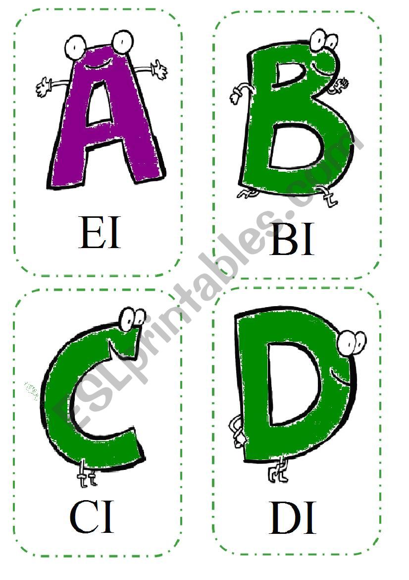 Simple Alphabet – ESL Flashcards