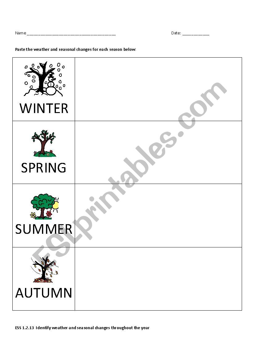 Seasons Lab Report worksheet